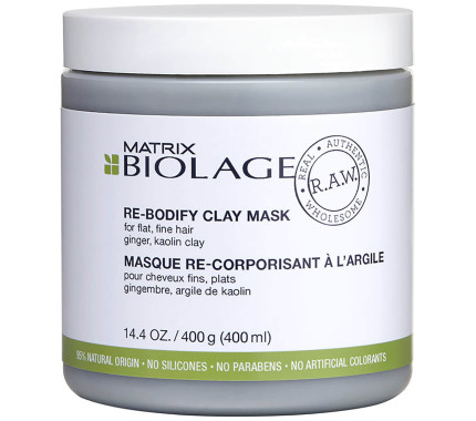 Маска для волосся Matrix Biolage RAW Re-Bodify Clay Mask, 400 мл